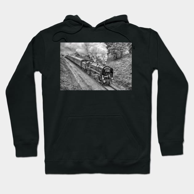 Oliver Cromwell - Black and White Hoodie by SteveHClark